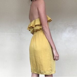 City triangles mustard tulip dress